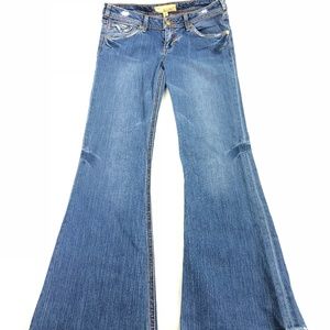 &Company Womens Light Wash Denim Flare Jeans Sz 26